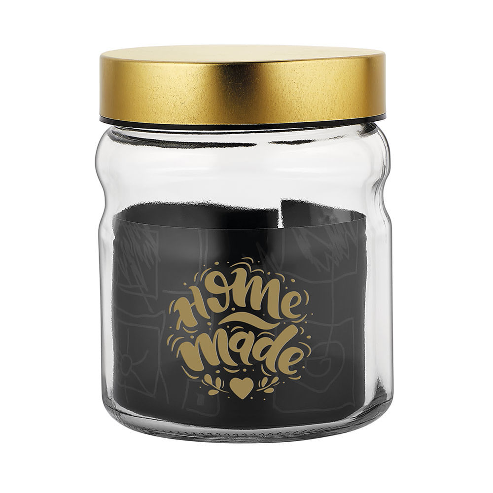 Pote Le Metal em Vidro com Tampa Redondo Dourado 900ml em Oferta na Shopee