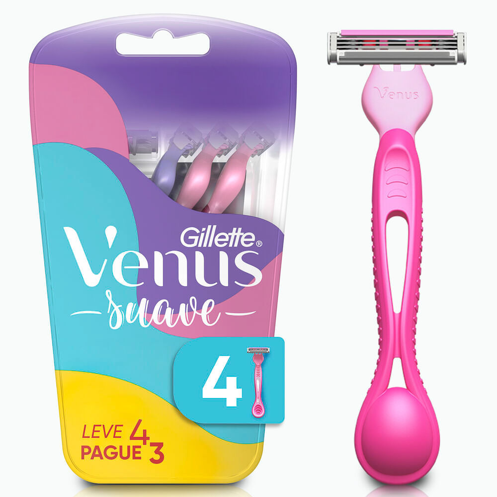 Aparelho de Depilar Gillette Venus Suave 4 Unidades em Oferta na Shopee
