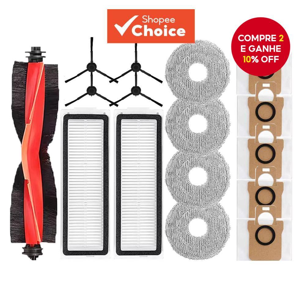  Para acessórios do robô de limpeza de chão Xiaomi X20 POR/X20 MAX, incluindo escova principal, escova lateral, filtro,