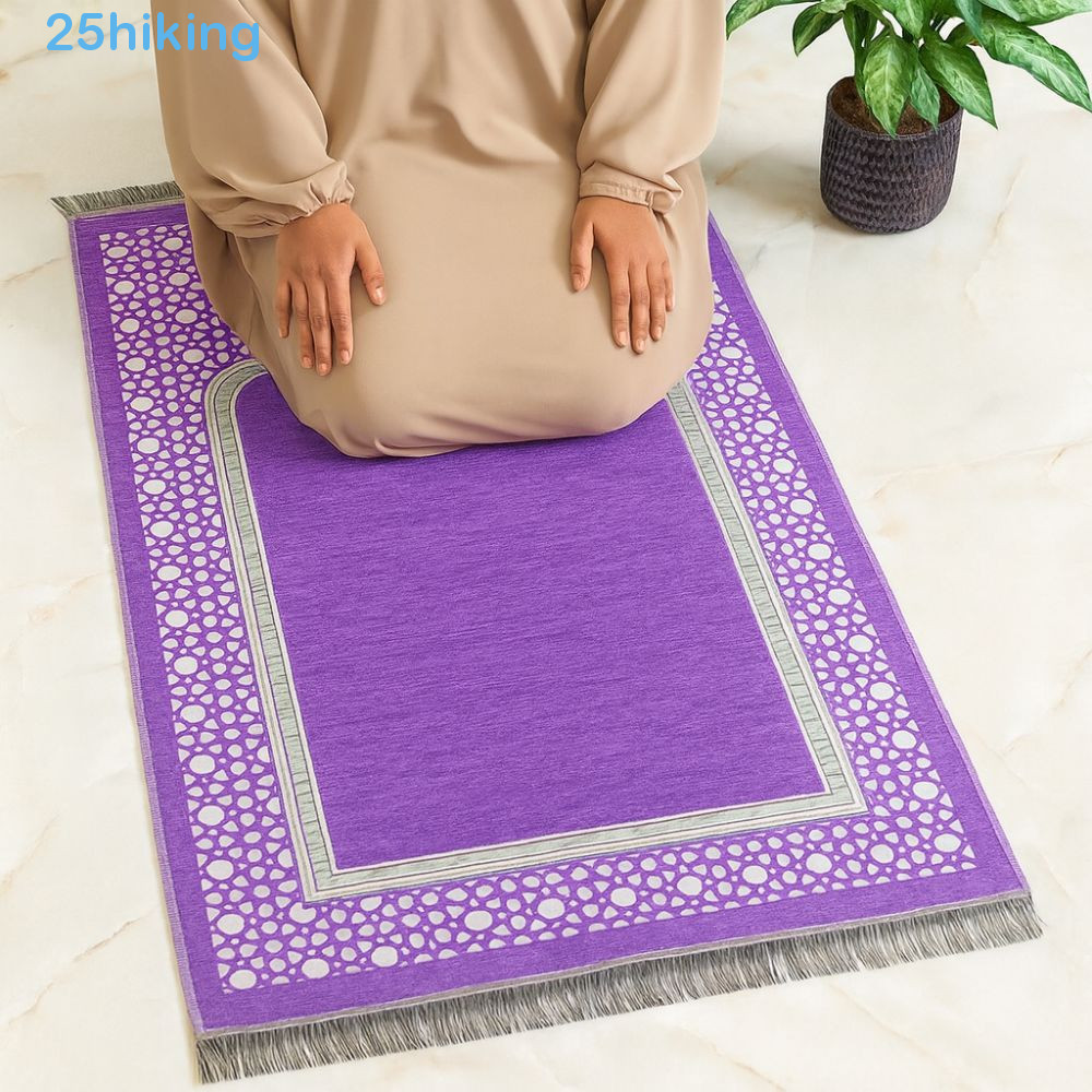 Imagem Tapete De Oração Muçulmano Para Caminhada , Conjunto De Dobrável De 70x110cm , Islâmico Estilo Étnico Retangular Antider