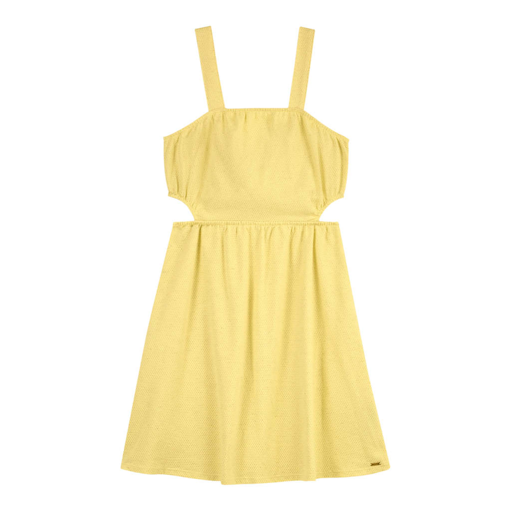 Vestido Juvenil Menina Malha Linho Beats Amarelo em Oferta na Shopee