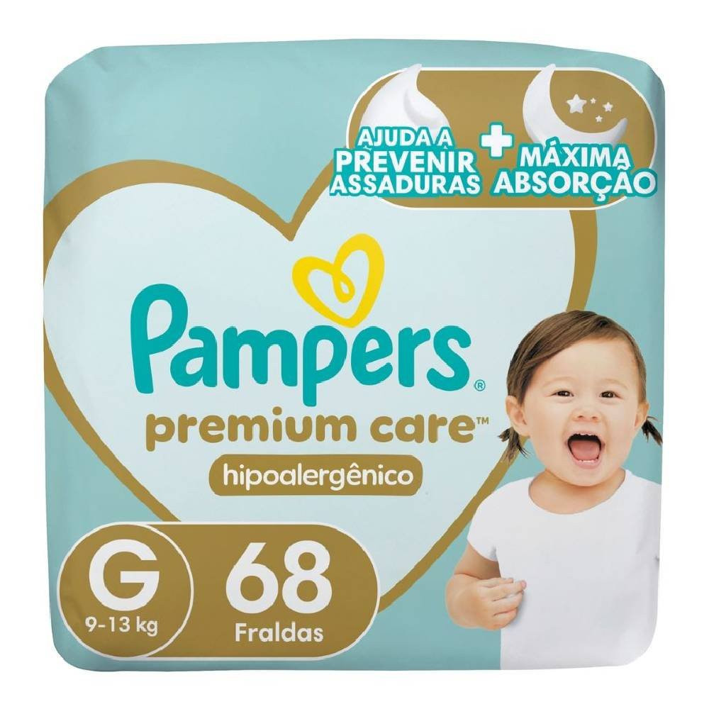 Fraldas Pampers Premium Care Tamanho G 68 Unidades em Oferta na Shopee