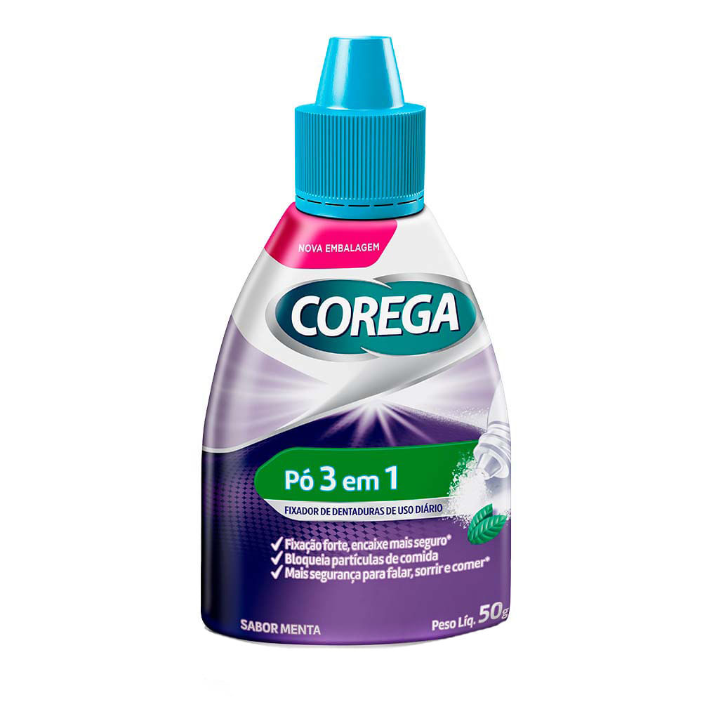 Corega Pó Fixador de Dentadura 50g em Oferta na Shopee