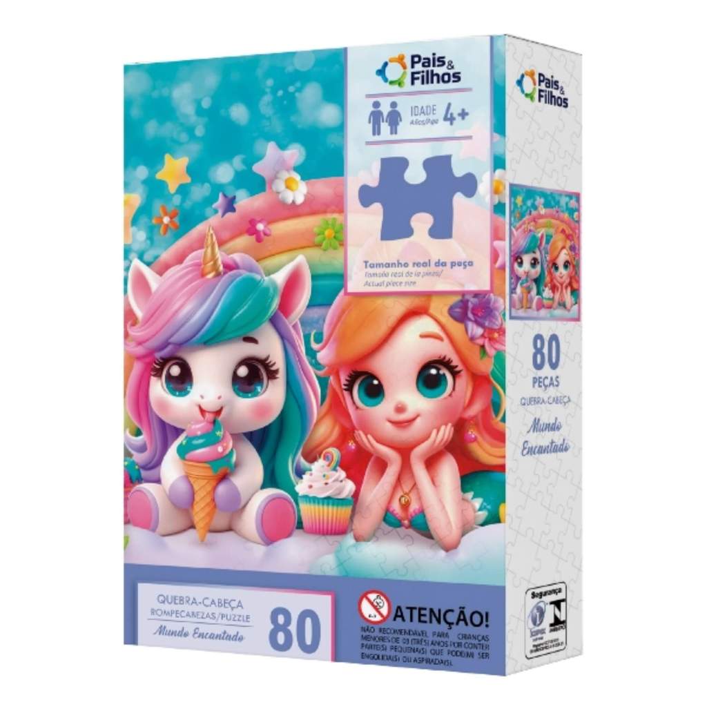 Quebra Cabeça Mundo Encantado 80 Peças Pais & Filhos - 792988