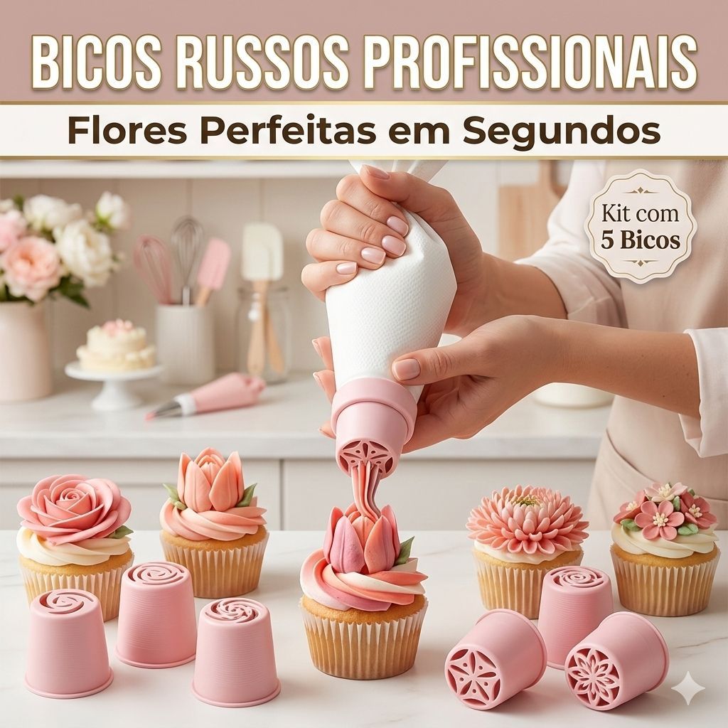 Kit 5 Bico De Confeitar Russo