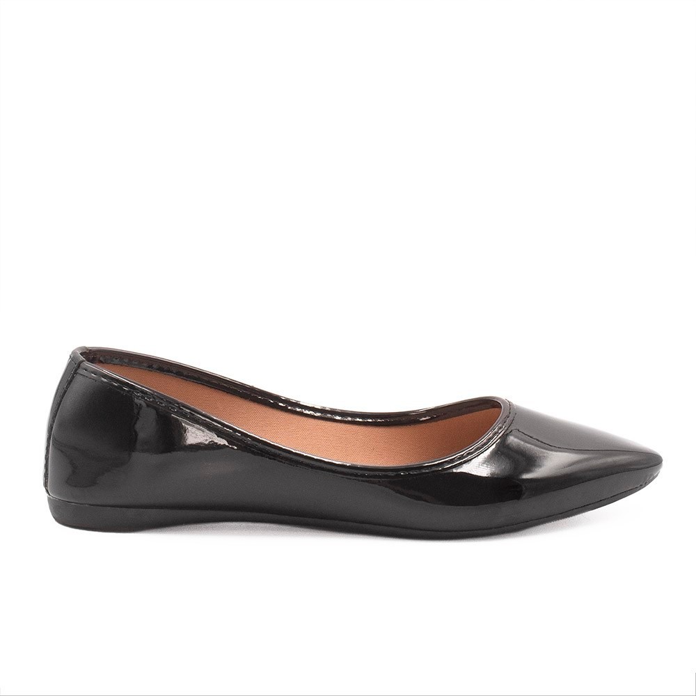 Sapatilha Zatta Básica Preto Alice Verniz Preto