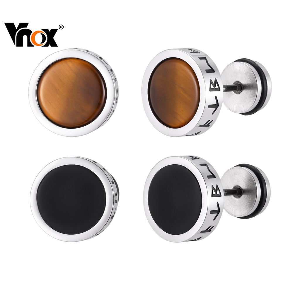 Brincos Viking Da Moda Masculina Vnox , De Talismã Sorte Em Aço Inoxidável , Joias Para Presentes