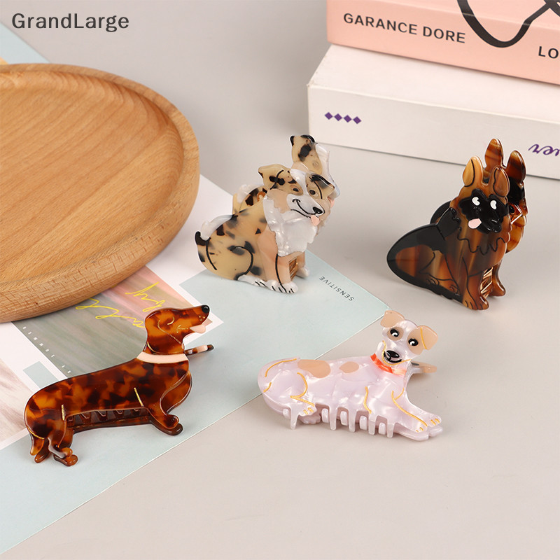 [GrandLarge] 1pcs Cute Cartoon Dog Hair Clips Clipes De Pêlo Acrílico Para Meninas Alfinetes Acessórios Pega De Acetato 