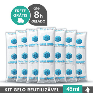Gelo Reutilizável 45ml Até 8h Gelado Não Molha | GeloTech Flexível Gel Artificial Atóxico em Oferta na Shopee