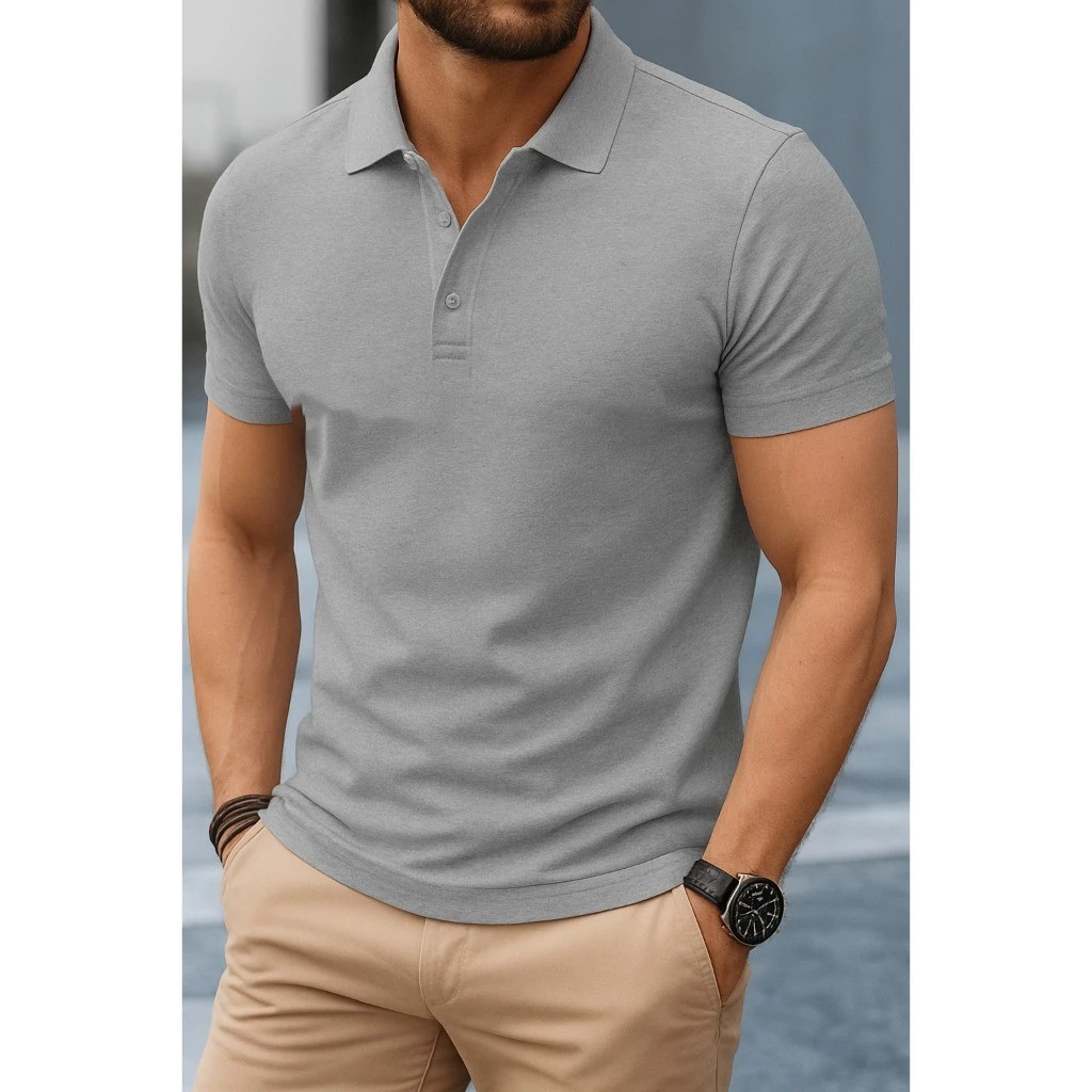 Camisa Polo Masculina De Manga Curta Paris Casual