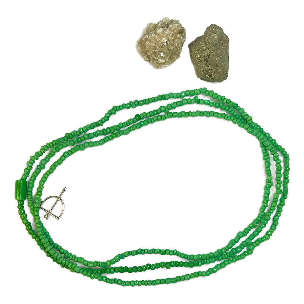 Guia Oxóssi Orixá C/ Firma Miçanga Verde Umbanda/candomblé  Verde