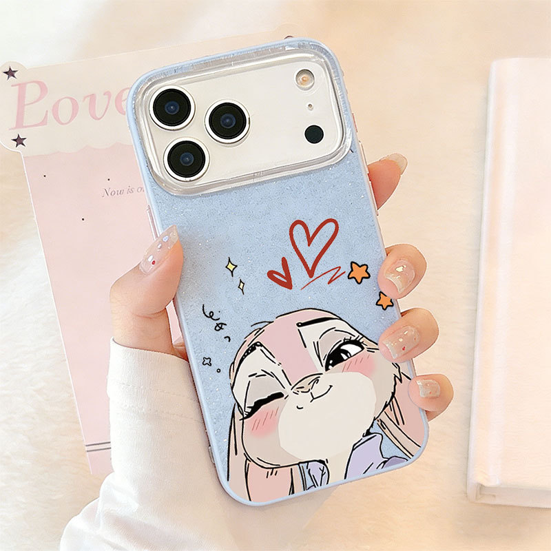 Caso Glitter Para Samsung S26 Ultra S25 S24 Plus S23 FE S22 S21 S20 A17 A07 A06 A15 A16 A56 Wink Coelho Olhos Luxo Capa 
