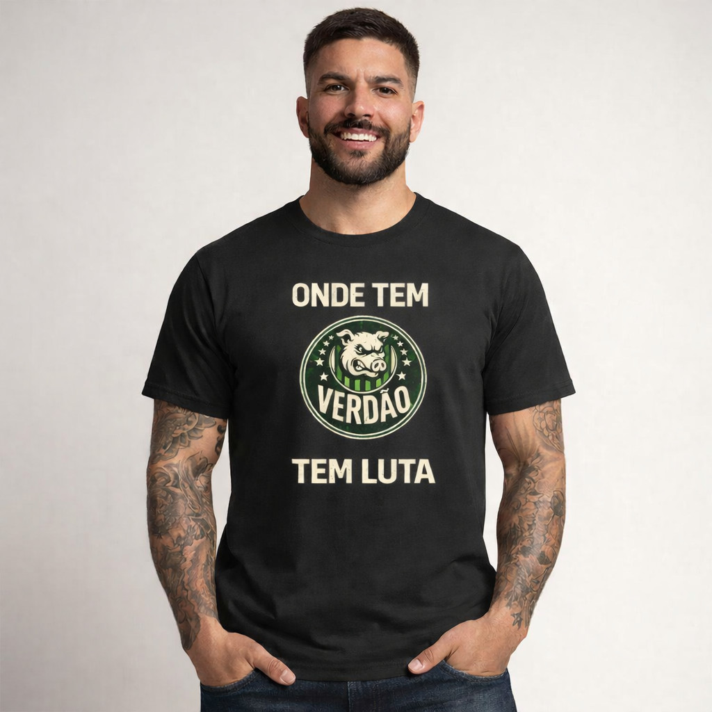 Camiseta Camisa Palmeiras Onde Tem Verdão Tem Luta Unissex 100% Algodão