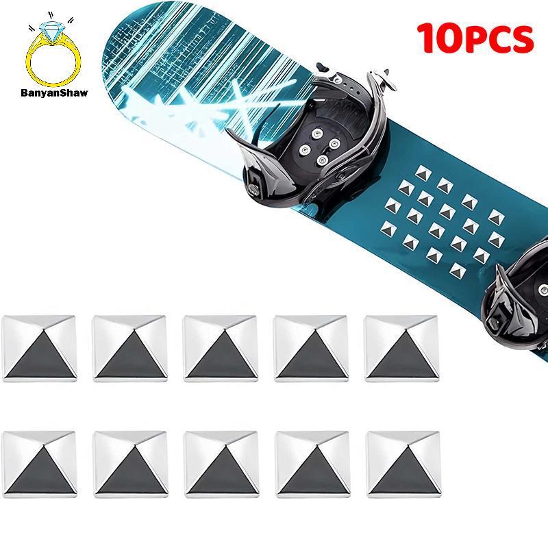 [BANY] 10 Pcs Snowboard Stomp Pad Antiderrapante Pentagrama Studs Grip Almofadas De Tração Para Estilo Felpudo , Encader
