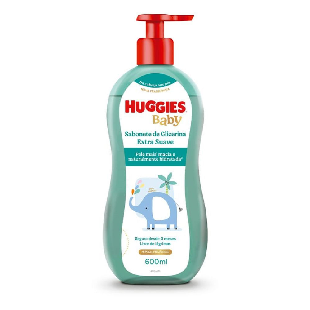Sabonete Líquido Huggies Glicerina para Bebê Extra Suave 600ml em Oferta na Shopee