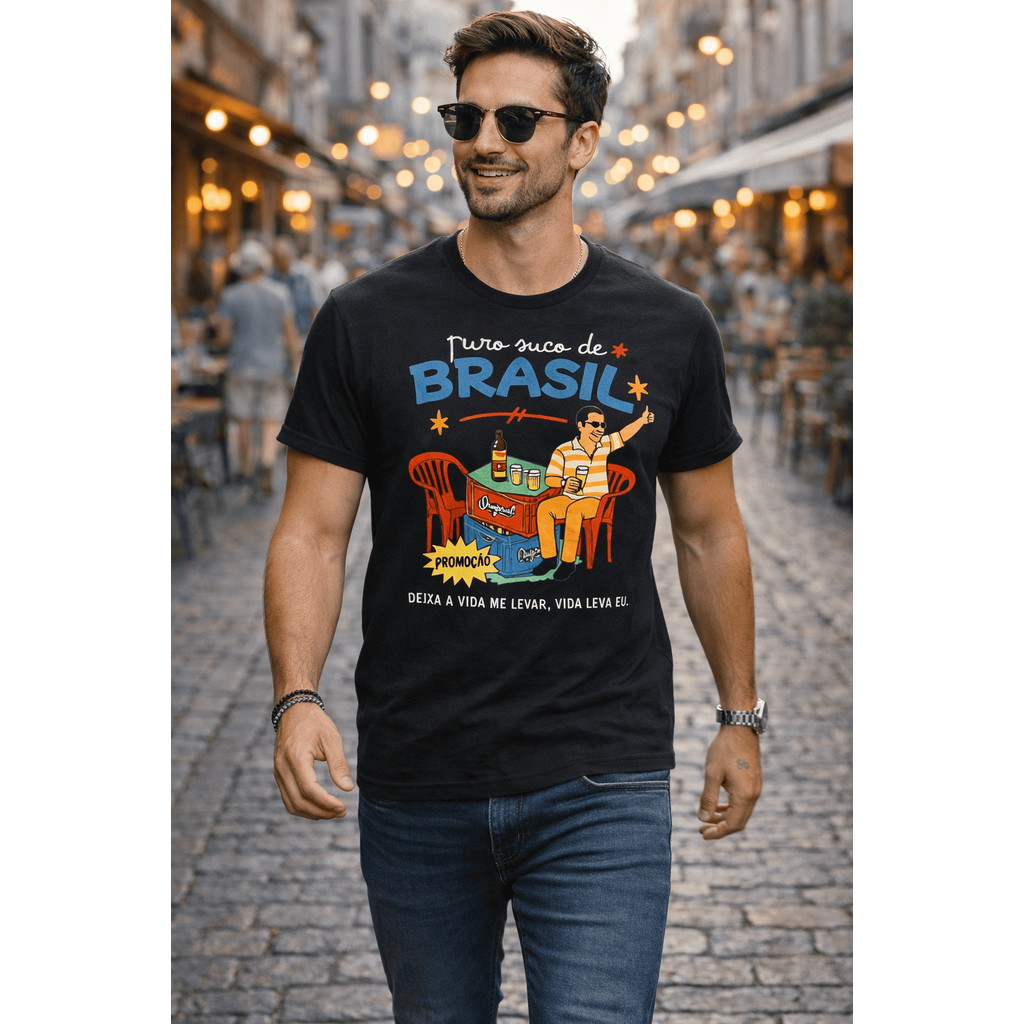 Camiseta Camisa 30.1 Puro Suco Do Brasil 100% Algodao Pagodinho Brasileiro Copa Verão