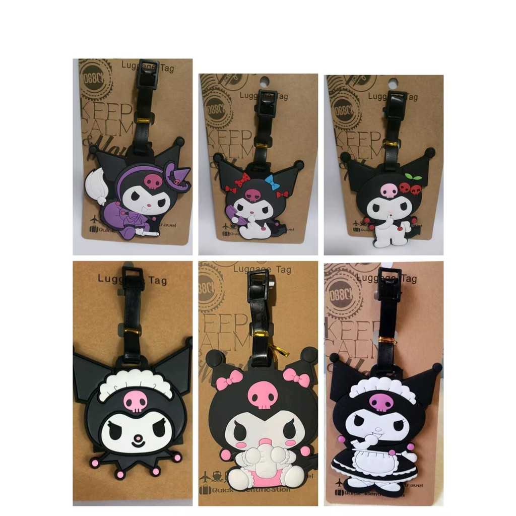 Etiqueta de bagagem fofa indispensável para viagem Kuromi Sanrio Etiqueta de bagagem JOYN