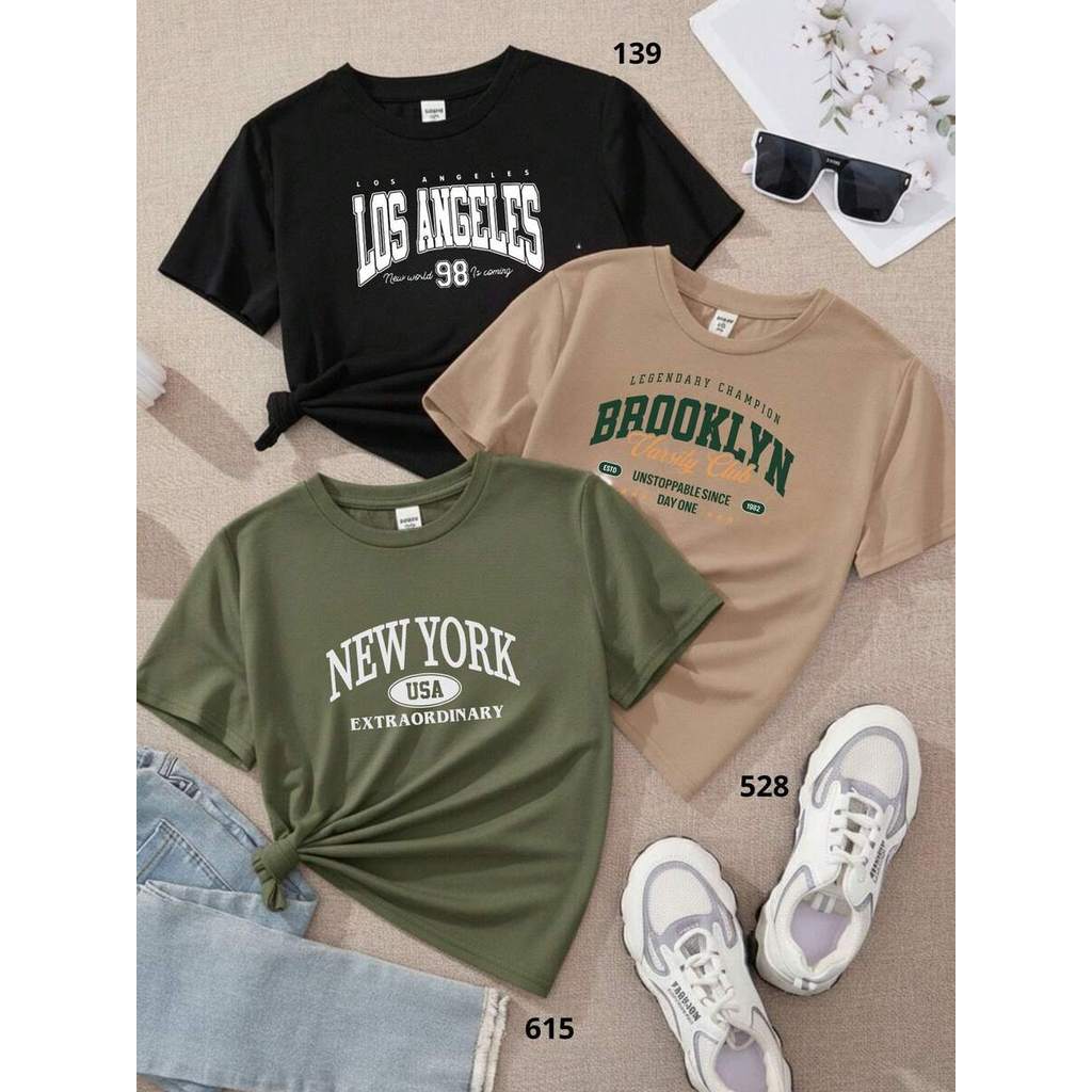 Kit 3 T-Shirt Feminina Estampada Brooklyn Algodão 30.1 Camiseta Casual Moda estilo Confortável e Versátil