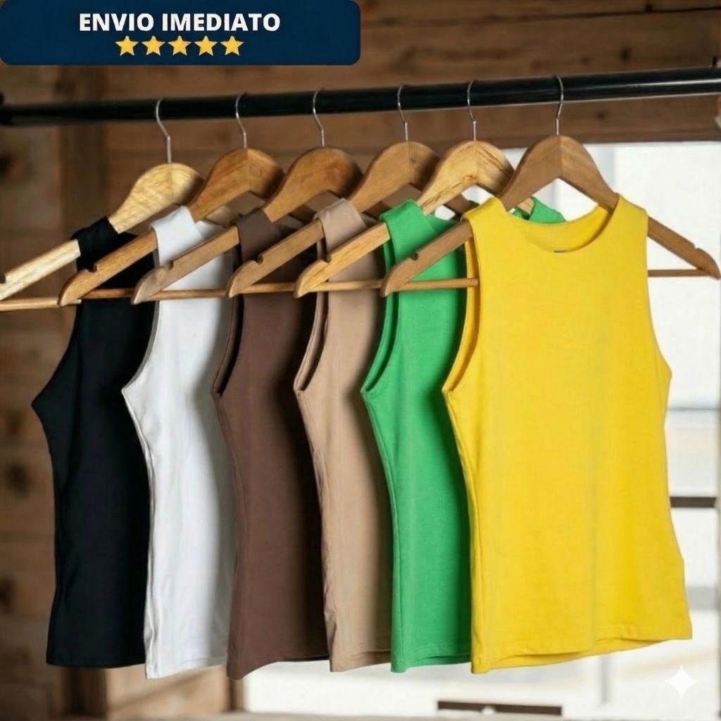 Regata Blusinha Feminina Suplex Duplo Básica Elegante Moda Blogueira Tendencia Gringa Dia a Dia