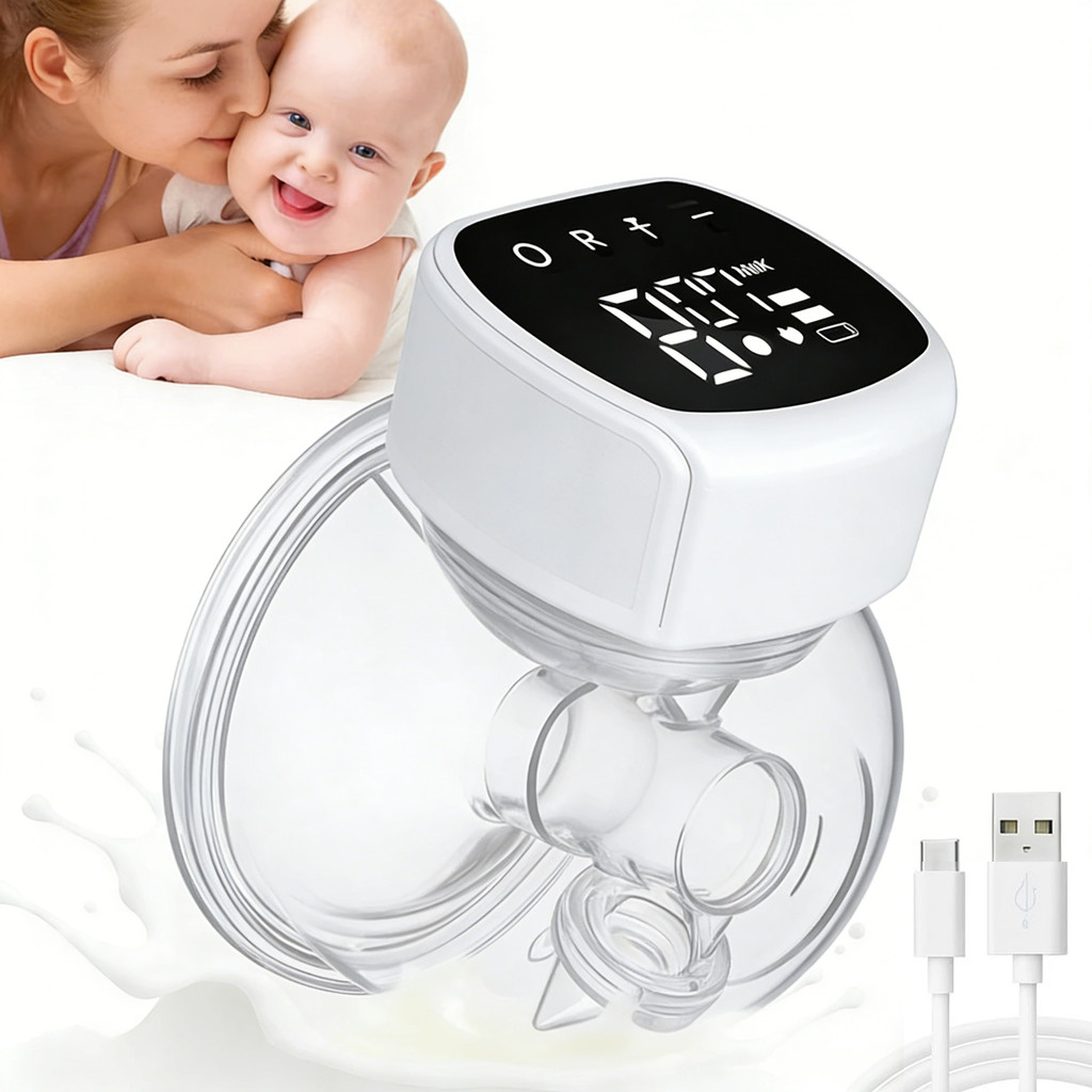 Bomba De Leite Materno Silenciosa, Modelo Portátil Elétrico Recarregável,Função De Alerta De Capacidade Atualizada