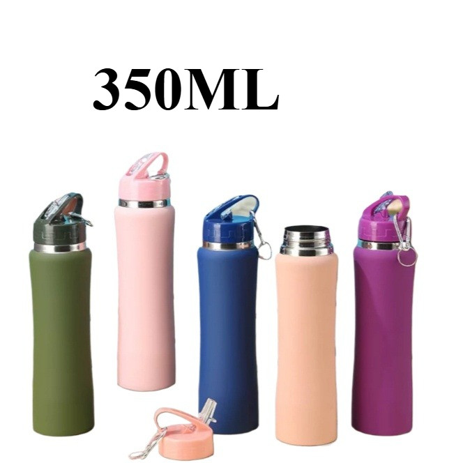 Garrafa Térmica Inox 350ml com Bico, Canudo e Chaveiro – Bebidas Frias ou Quentes por Mais Tempo!