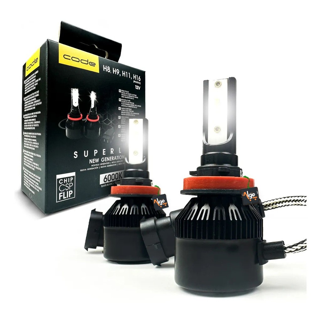 Kit 2 Lâmpada Super Led 12v Csp 6000k H8/h9/h11/h16 Pgj19-3 — imagem 2 de 2