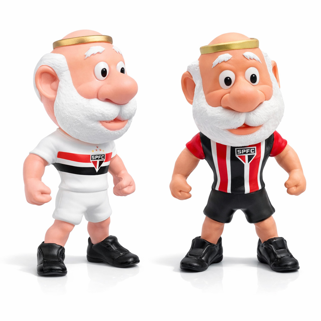 Mascote Oficial São Paulo FC Fut Toy Licenciado Colecionável Uniforme Branco ou Vermelho em Oferta na Shopee