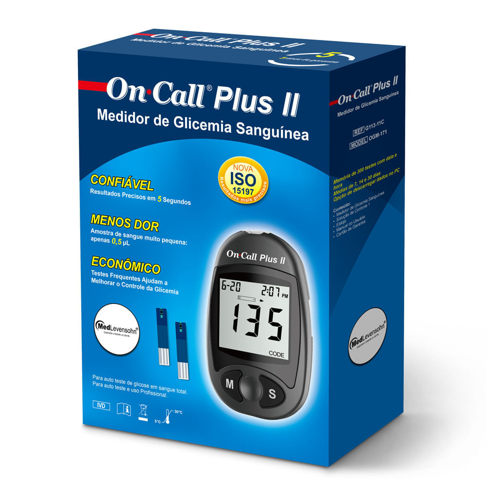 On Call Plus II Monitor de Glicemia Medlevensohn
