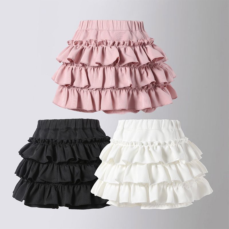 Crianças crianças bolo saia meninas saia fofa dança saia curta primavera verão médio grande crianças moda estilo Preppy