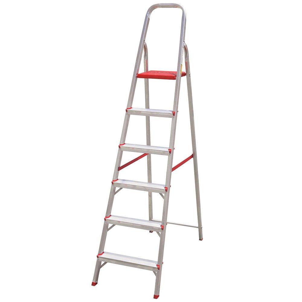 Escada Doméstica em Alumínio 6 Degraus Suporta 120kg  Botafogo em Oferta na Shopee