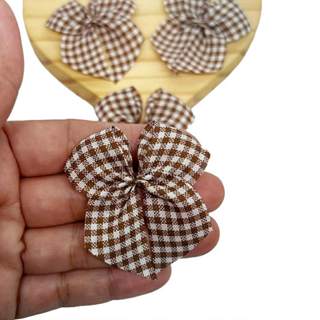 Laço Caramelo de Tecido xadrez - 20 Unidades - Tecido 100% Poliester em Oferta na Shopee