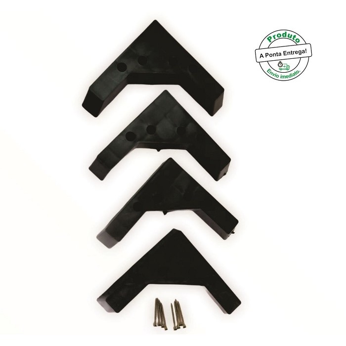 kit pernas de plastico para moveis 4 pe com 5 cm de altura