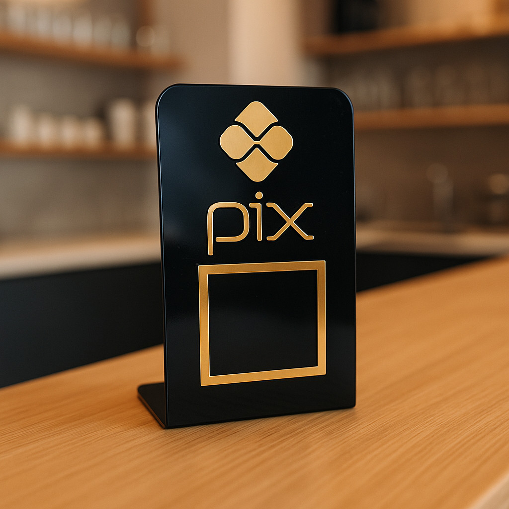 Placa Pix QrCode Pagamento Display Acrílico De Mesa Balcão Loja em Oferta na Shopee