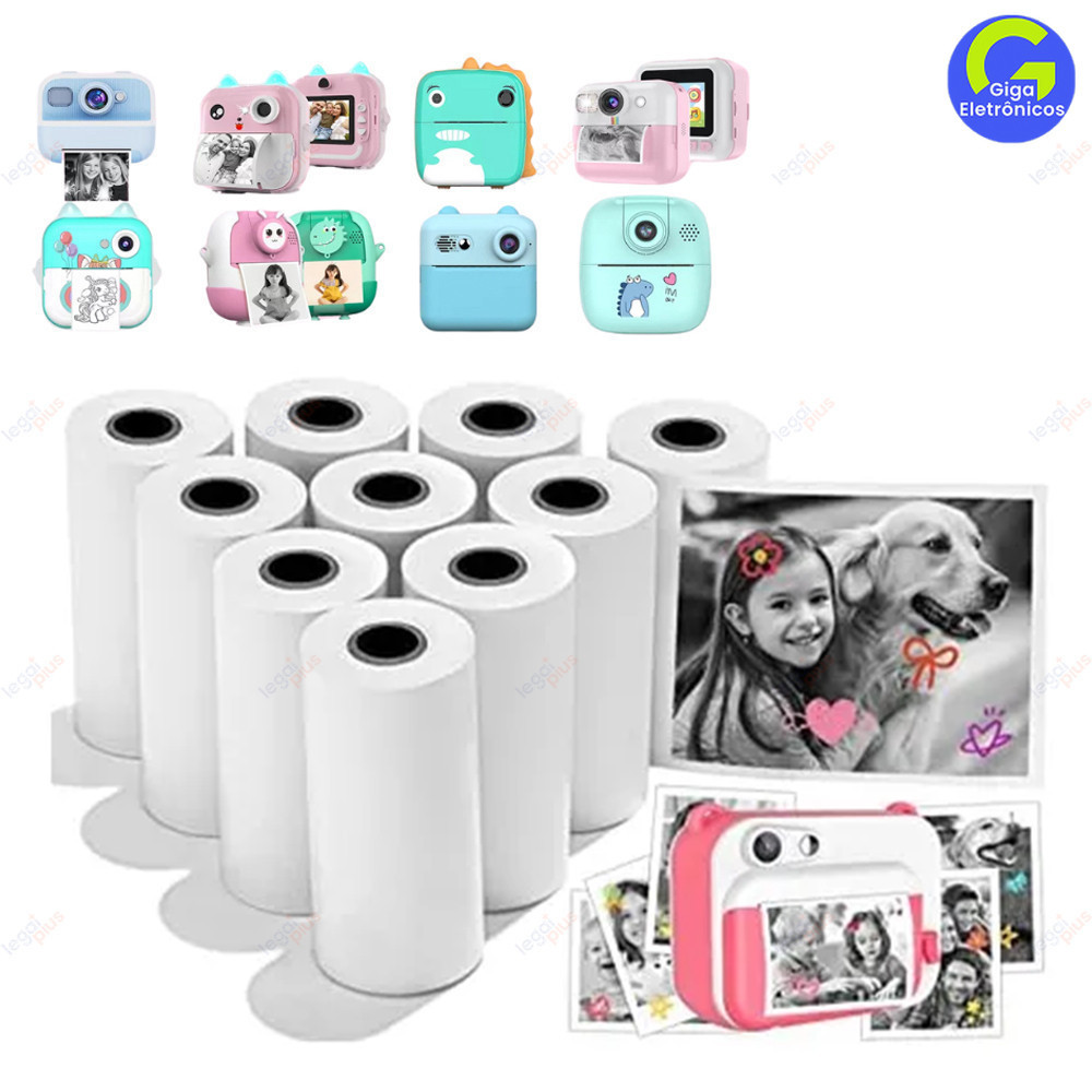 Kit de 30 Refis de Papel Térmico - Ideal para Impressora Portátil e Máquina Fotográfica Instantânea