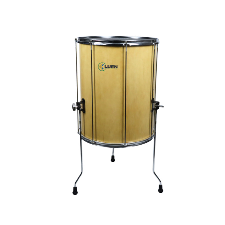 Surdo Luen 60x18 com 3 Pés Pele Korino Preta Aro Cromado Verniz 20608
