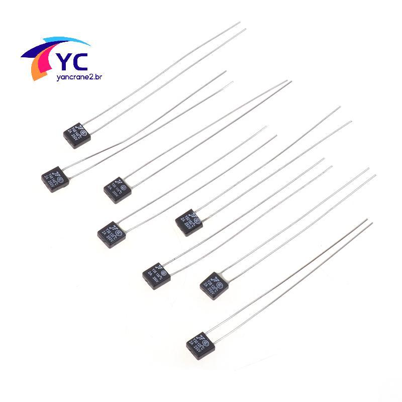 YCBR 10 Peças Motor De Ventilador Quadrado Bla 2A 250V Fusível Térmico LED Fues 115 120 125 130 135 140 145 Interruptore