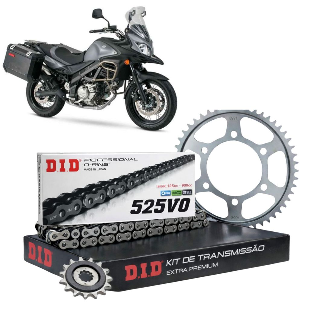 KIT RELAÇÃO DID PREMIUM SUZUKI DL 650 V-STROM 2014-2019 525V0-118ZB 47/15T