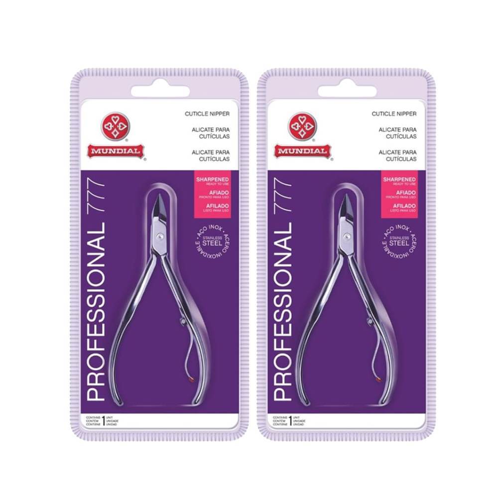 Kit 2 Alicates de Cutícula Mundial Profissional Inox 777 – Corte Preciso e Durabilidade em Oferta na Shopee