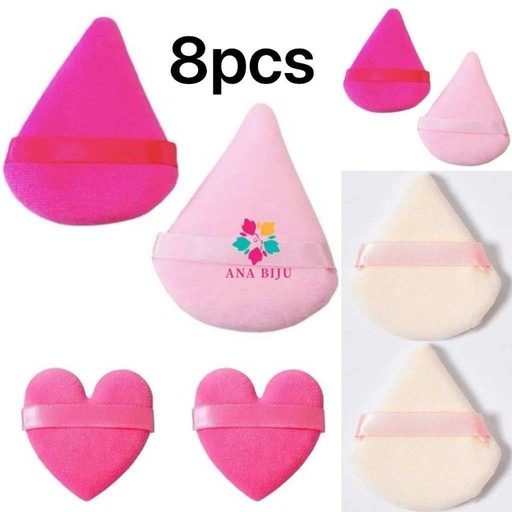 Kit 8/16/24 unidades Esponja Triangular Para Pó De Veludo Maquiagem-GUI ANA