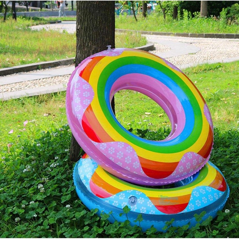Boia Cintura Inflável Arco Íris Anel Redonda infantil 70cm em Oferta na Shopee