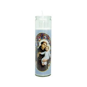 Vela Vidro Altar Santo Antonio  22cm x 8cm
