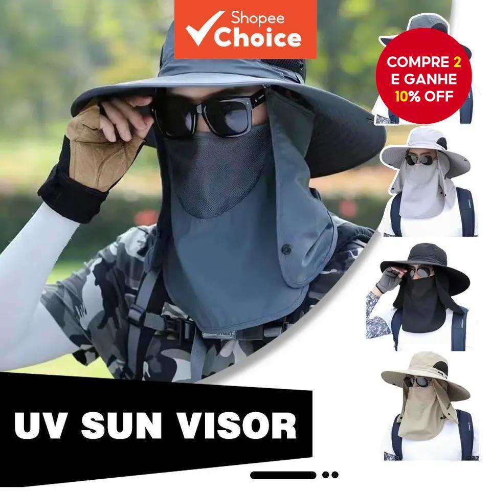 Chapéu De Guarda-Sol Externo Com Proteção Uv De Verão Masculino , Aba Grande , Para Pesca