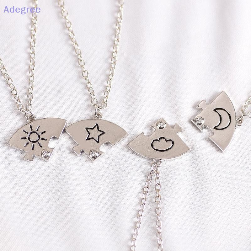Adegree 4 Peças Novo Redondo Sol Estrela Lua Pingente Colar Moda Melhor Amigo Para Sempre Amizade BFF Masculino E Femini