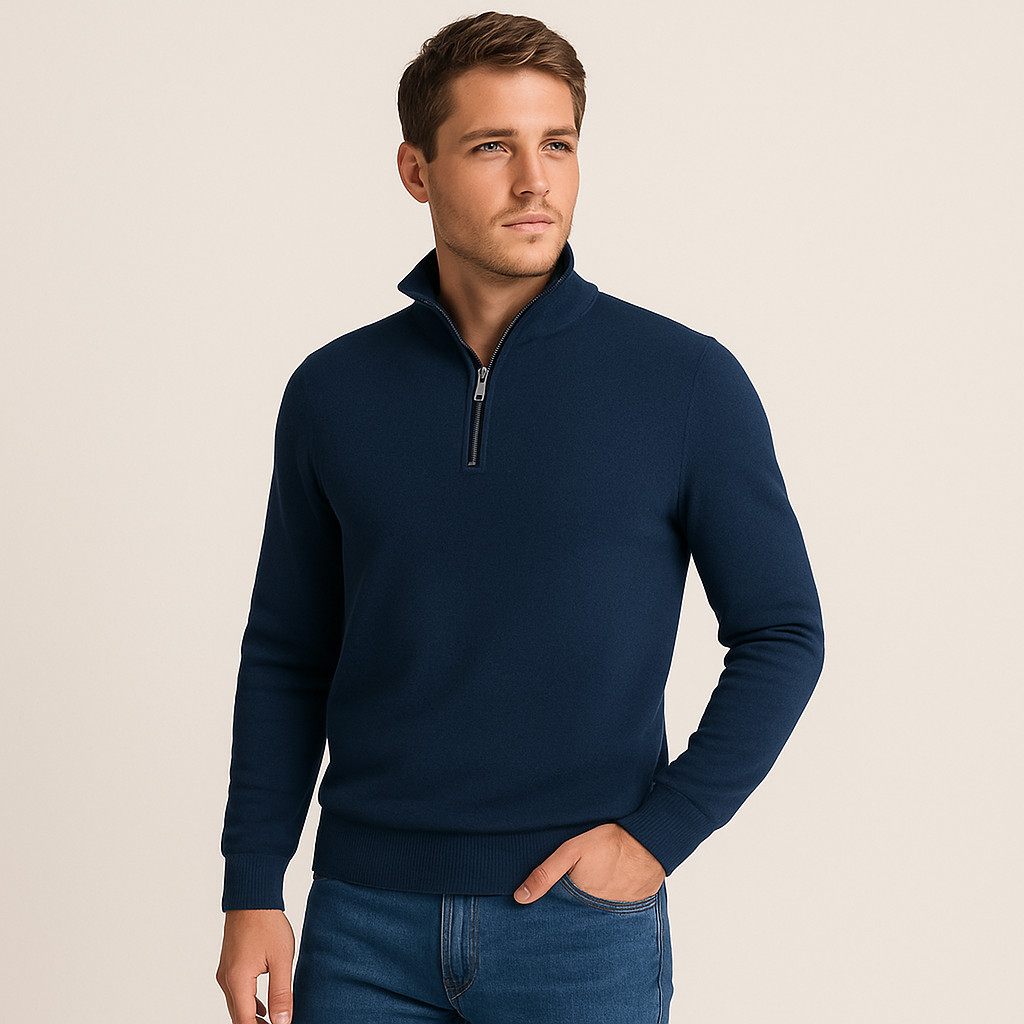 Suéter Masculino de Gola Alta com Zíper Qualidade Premium em Oferta na Shopee