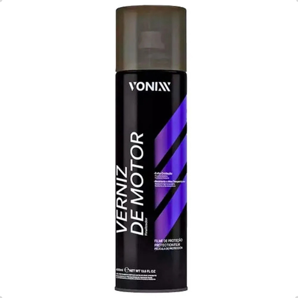 Verniz De Motor Automotivo Aerosol Spray Renova Proteção Brilho Intenso Original Vonixx 400ml Moto Carro Caminhonete