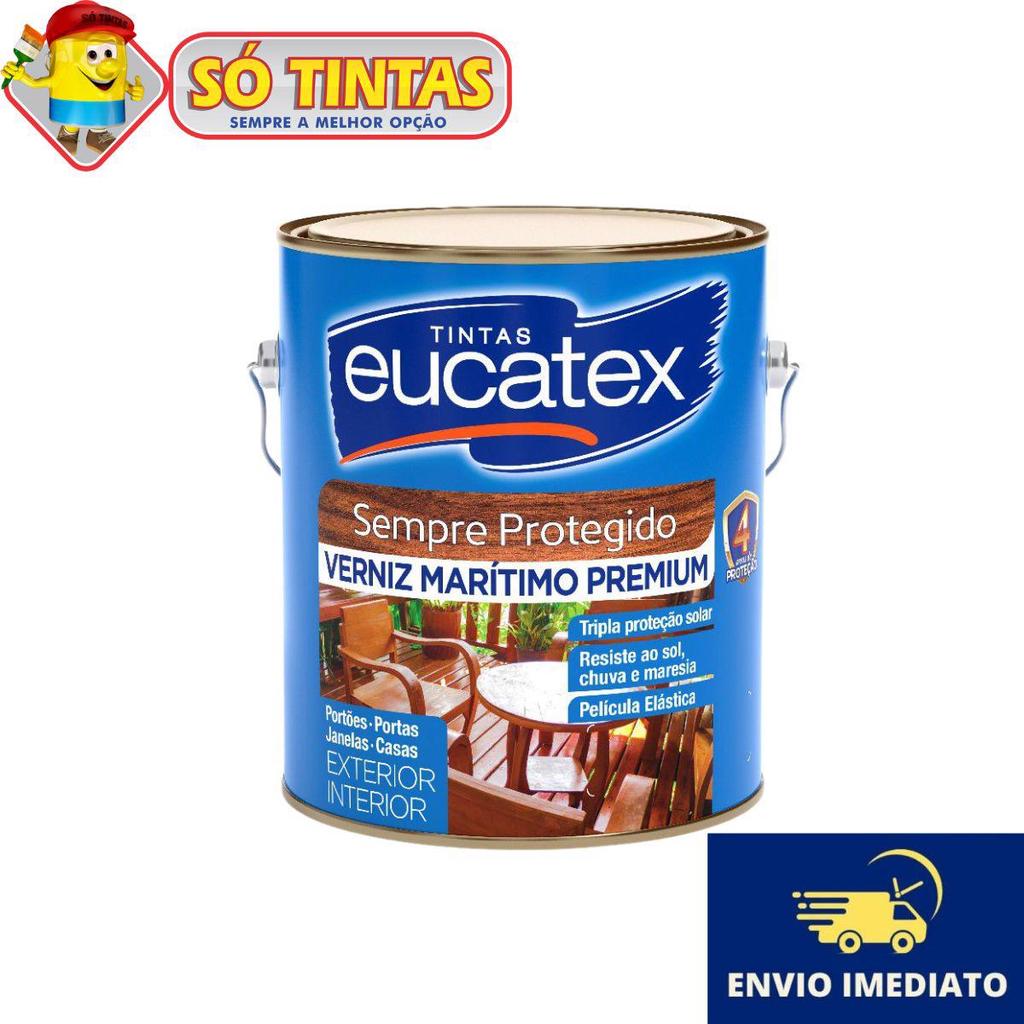 Eucatex Verniz Marítimo 3,6L Brilhante Acabamento Premium P/ Madeira Natural