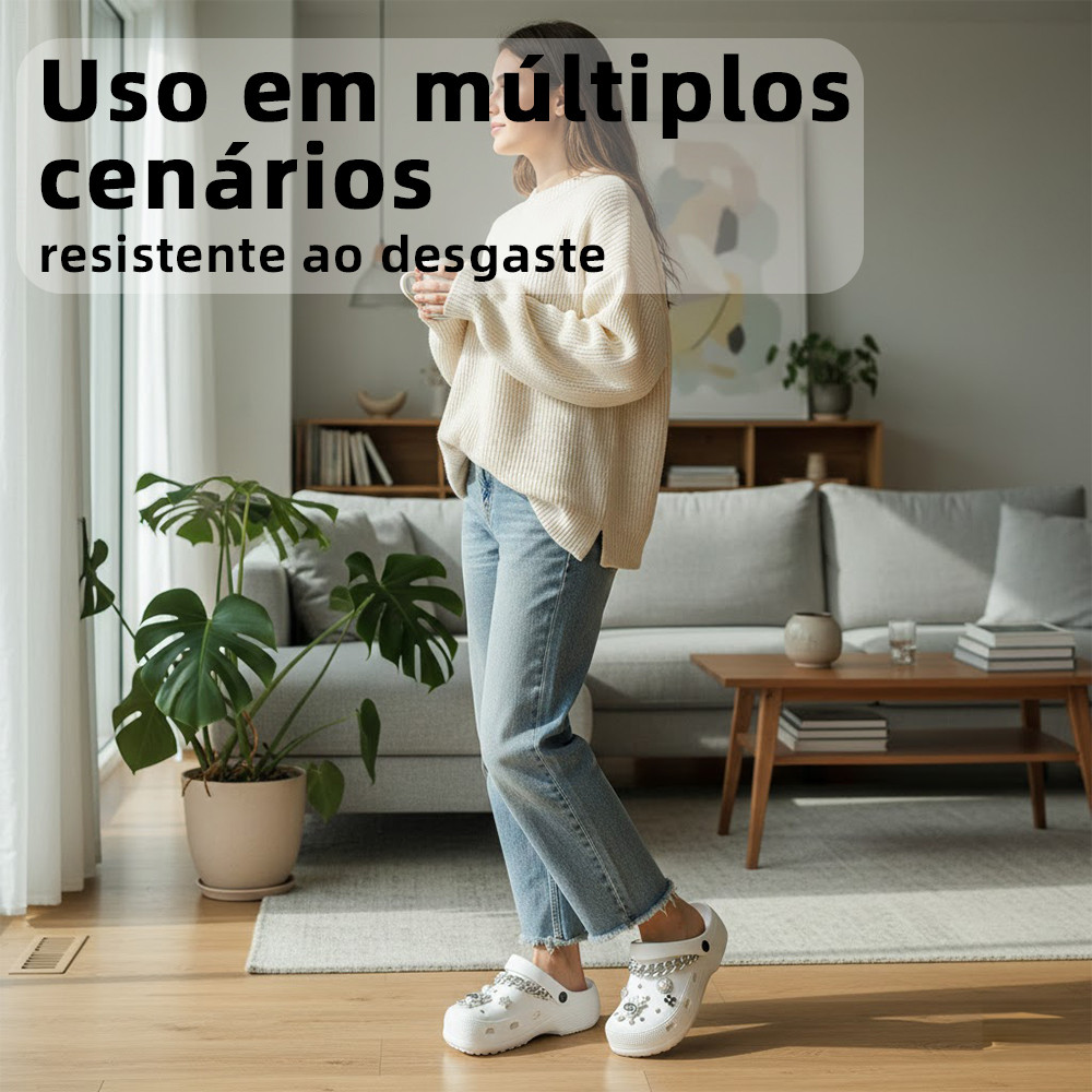 EVA Babuche Plataforma Macio Anti-deslizamento Anticolisão abrasão Botons Removíveis Sandália Chinelo Sapatos de praia