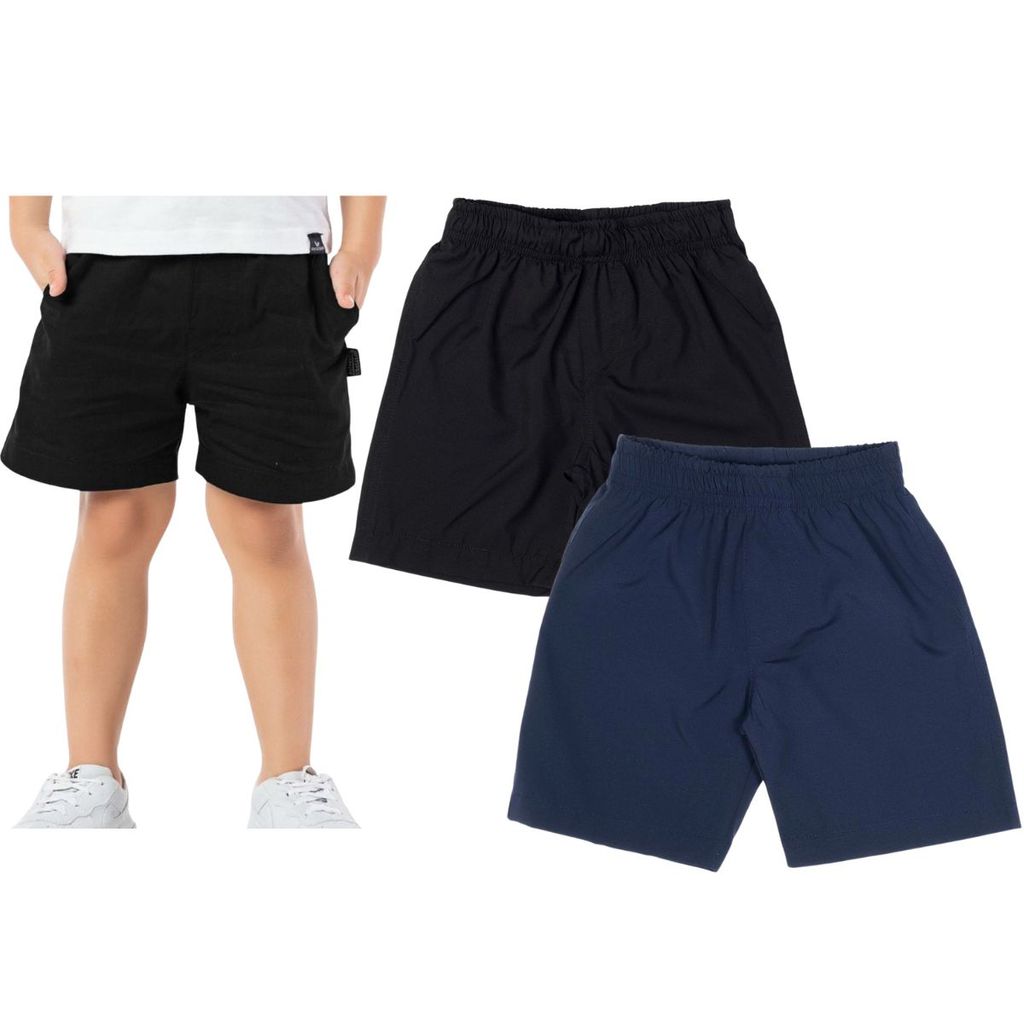 Bermuda Infantil Menino Escolar Lisa Uniforme Básico Tactel
