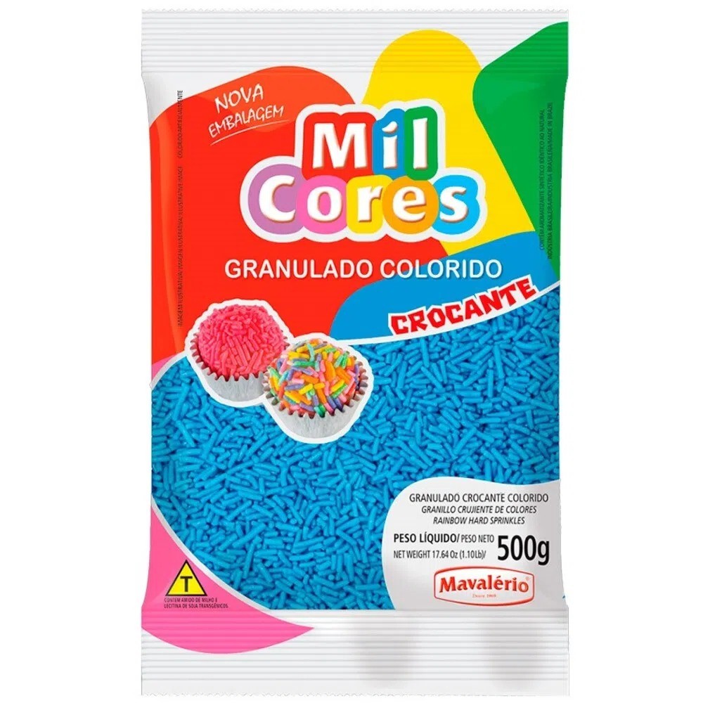 GRANULADO CROC. AZUL AQUARELA MIL CORES 500 G MAVALERIO