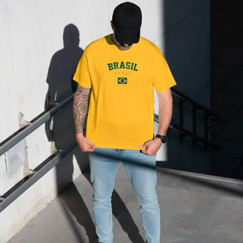 Camiseta Estampada Brasil Masculina Feminina 100% algodão Seleção Brasileira